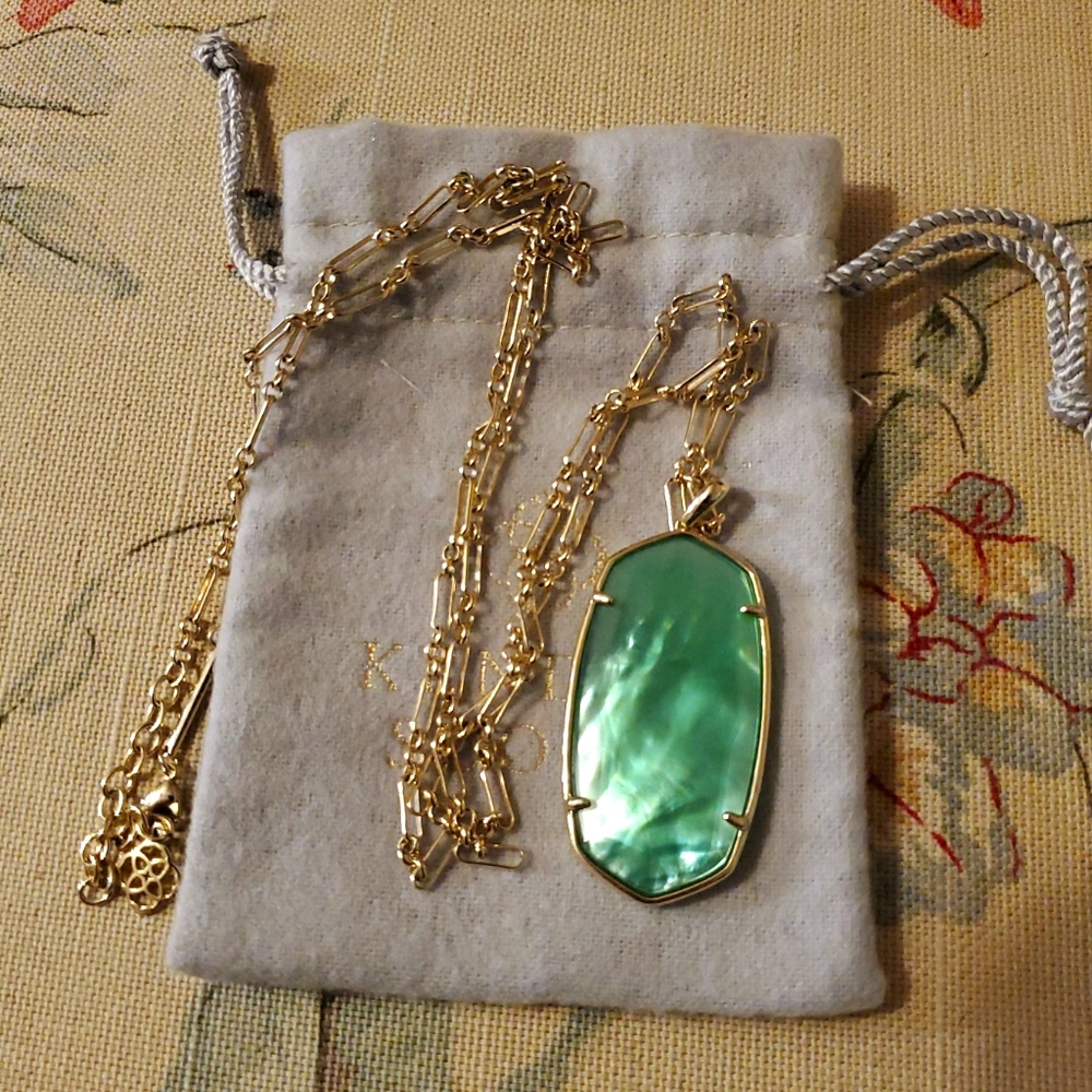 Kendra Scott Reid Necklace Jade Green Illusion